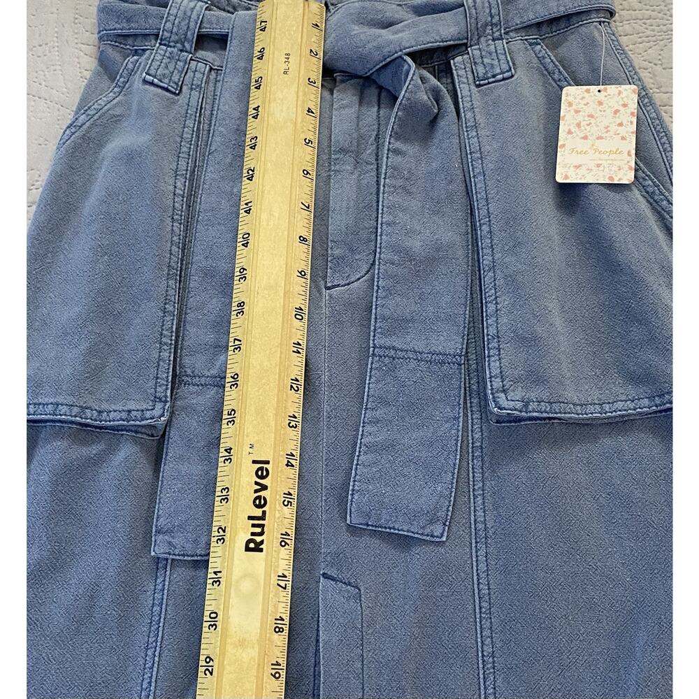NWT Free People Sz 4 Blueberry Pie Catch Feelings Linen Blend Midi Skirt - Picture 14 of 16